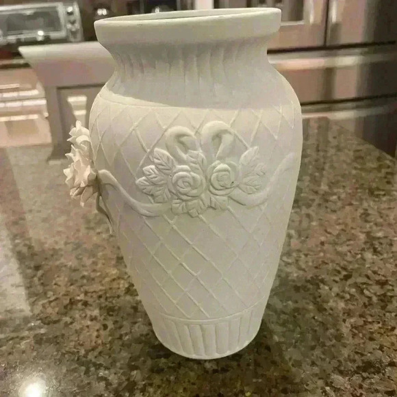 Light Blue Vase with White Flowers - Picture 2 of 7